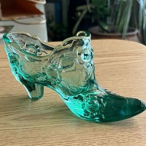 Fenton- Teal Glass Slipper